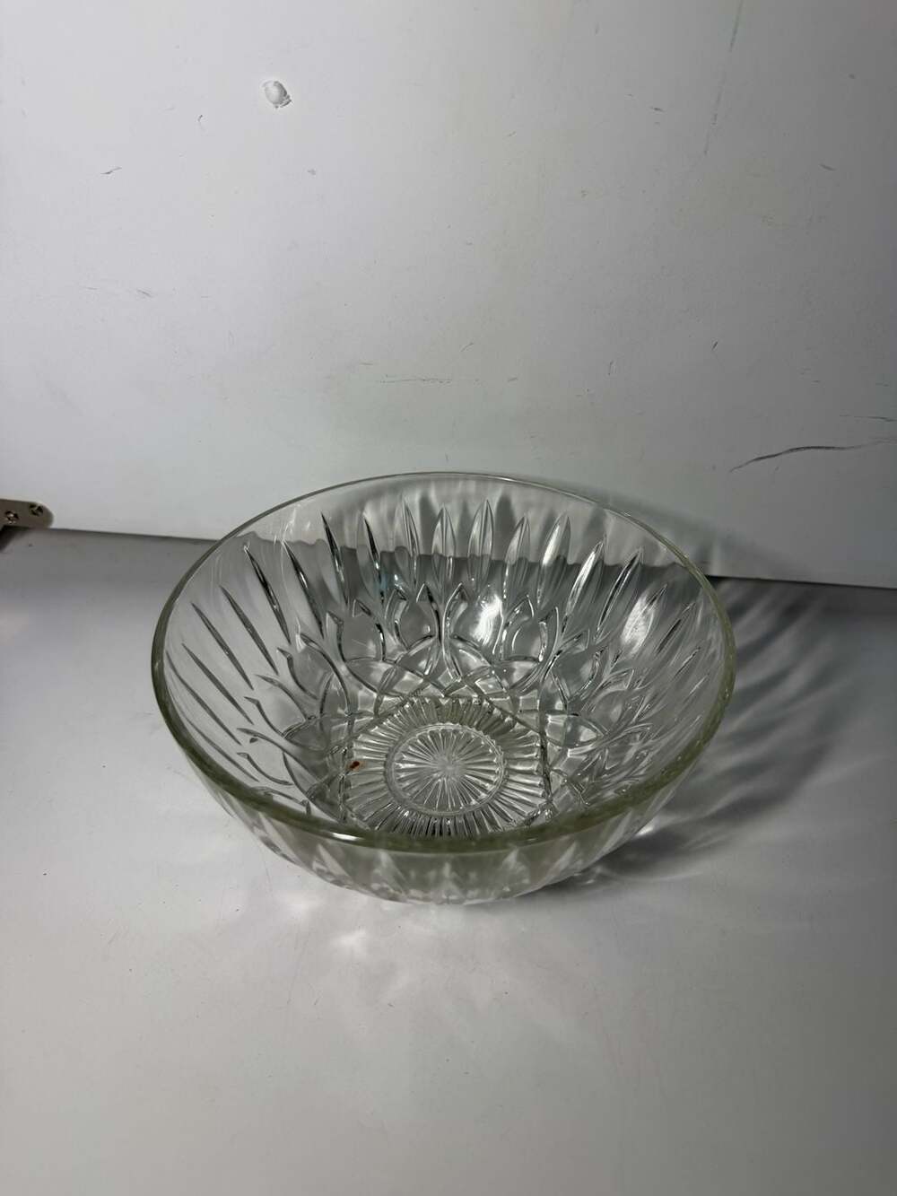 Vintage Pasari Indonesia Clear Pressed Glass Serving Bowl